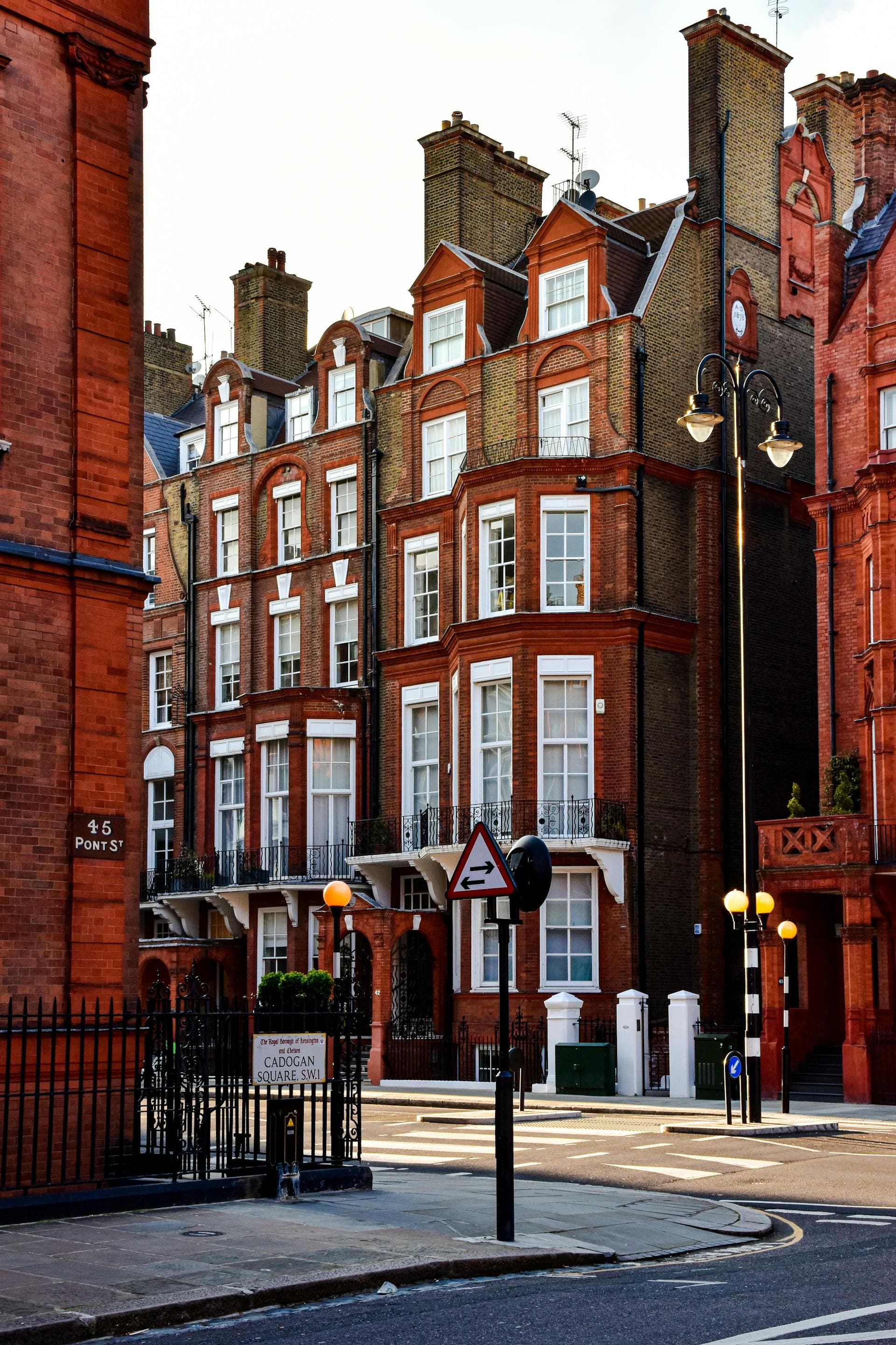 Victorian red brick townhouses in London